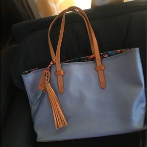 Consuela Blue and Tan Satchel